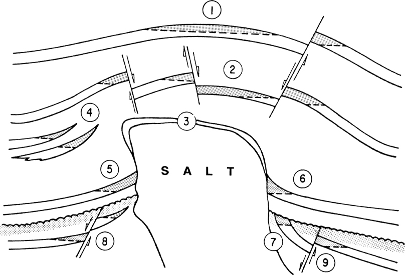 A figure depicts the idealized diapiric salt structure.