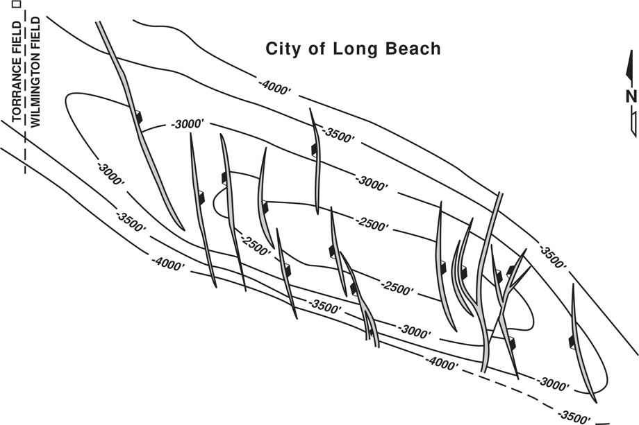 A structure contour map from southern California is shown.