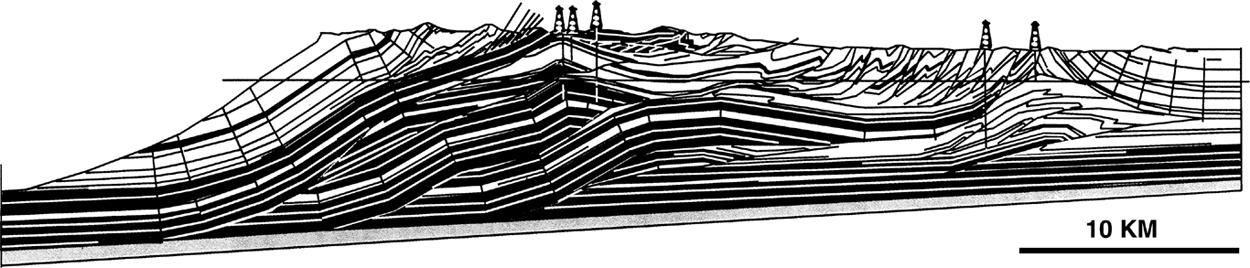 A figure shows the structural cross section across Savanna Creek Duplex and Canadian Rockies.