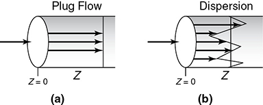 A figure is shown to depict the concentration profiles without and with dispersion.