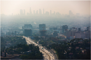 Photograph of the smog in Los Angeles