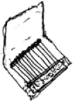A sketch of an opened safety match box is shown.
