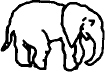 A sketch of a elephant is shown.