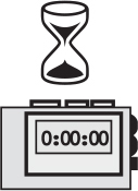 Sand clock icon is shown with time 0:00:00 displayed below.