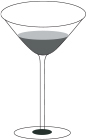 Image of cocktail in Martini glass.
