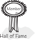 Member batch with the phrase "Hall of Frame."