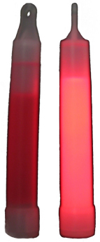 A picture of two glow sticks is shown as an example of chemiluminescence.