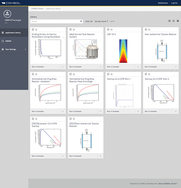 A screenshot of the action library of COMSOL is shown.