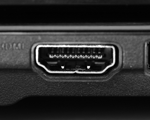 A photograph of an HDMI port.