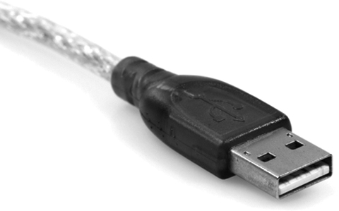 A photograph of a USB Type-A connector.