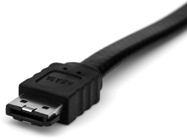 Photograph of an eSATA cable.