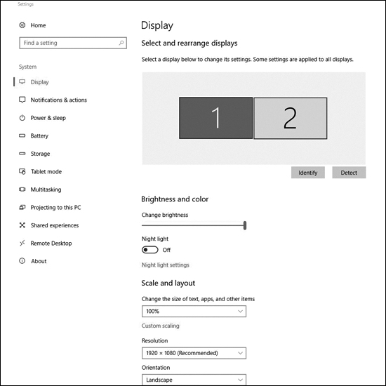 A screenshot of the settings window of Windows 10 is shown.