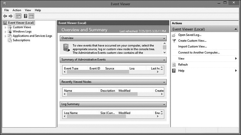 A screenshot of the Event Viewer window is shown.