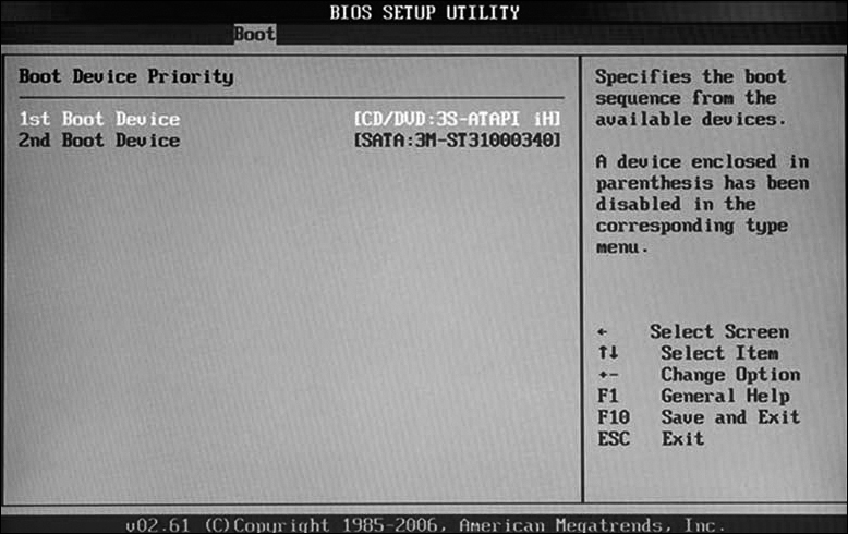 A screenshot of the BIOS Setup Utility window.