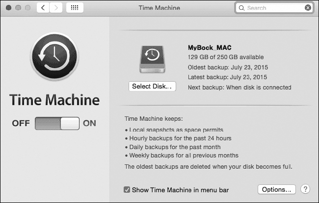 A screenshot illustrates backup recovery using Time Machine.