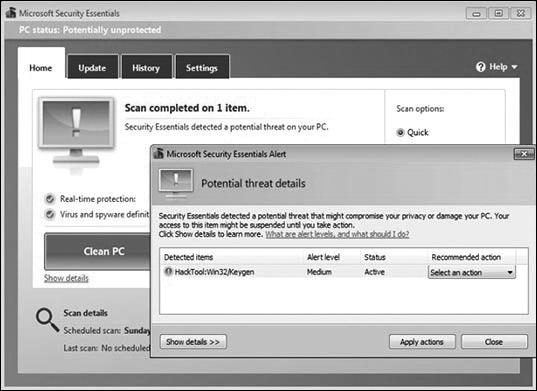A screenshot illustrates the anti-malware programs.
