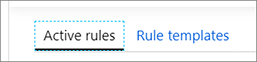 This is a screenshot of the table names in the Analytics Blade in Azure Sentinel. One table shows a list of the active analytics rules in the workspace, either created or enabled. The other table shows a list of rule templates that you can enable in your workspace.