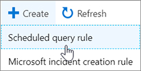 This is a screenshot of the Create button in Azure Sentinel.