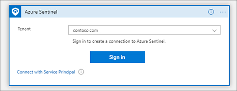This is a screenshot of the Logic Apps sign-in dialog box. When adding a new connector to a Playbook, you are required to create a connection. You might be required you to sign in to create a token.