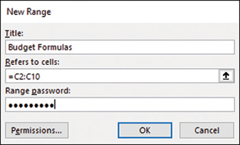 Screenshot of the New Range dialog box.