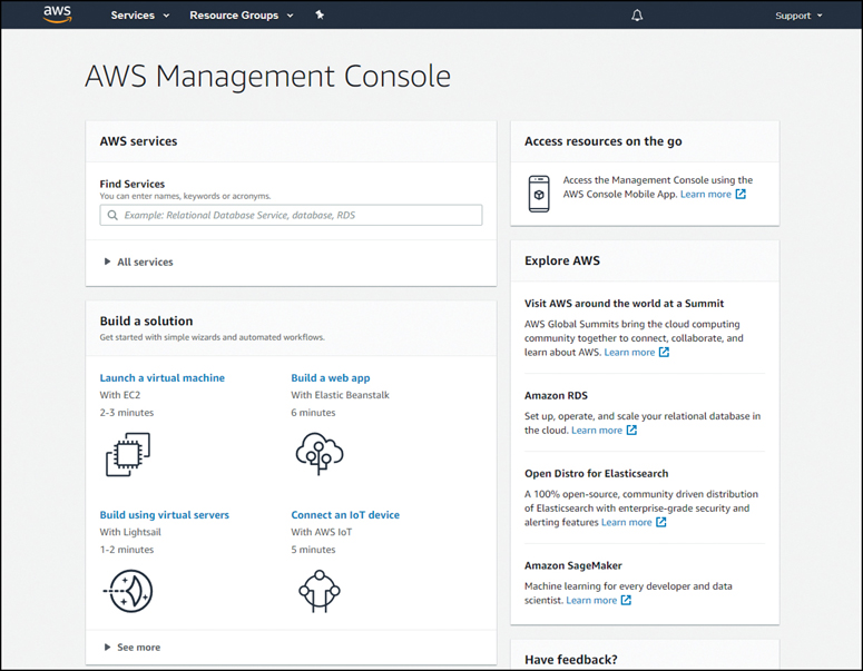 A screenshot of the AWS management console window is shown.