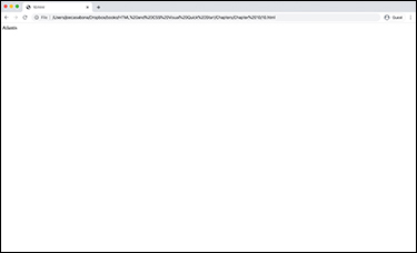 A screenshot presents the offline access of HTML output in a browser. The webpage 10.html displaying the word 'Atlantis' even when the page has no internet connection.