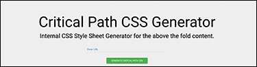 A screenshot of the Critical Path CSS Generator section of Sitelocity is shown. A URL bar is provided above the button, 'Generate Critical Path CSS. '