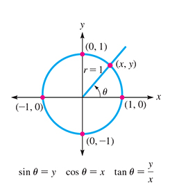 A unit circle.