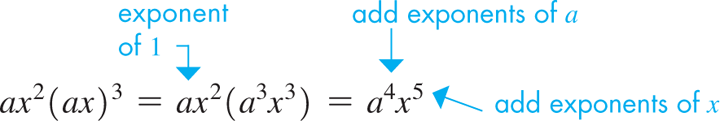 An expression illustrates exponents operation.
