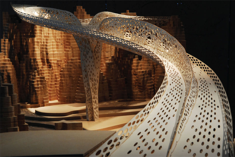 21. The Shi Ling Bridge designed by Tonkin Liu Architects and structural engineer Ed Clark of Arup – an example of a ‘shell-lace structure’ that achieves efficiency of materials by exploiting vaulted, folded and twisted forms from shells