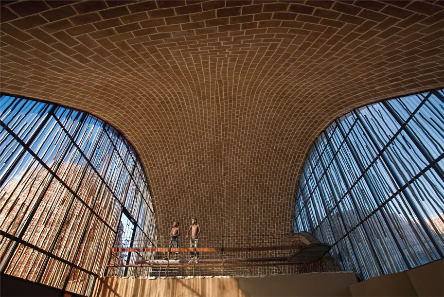 23. Mapungubwe Interpretation Centre designed by Peter Rich Architects using Guastavino vaulting – similar to an abalone shell and made with basic materials, such as sun-baked earth tiles