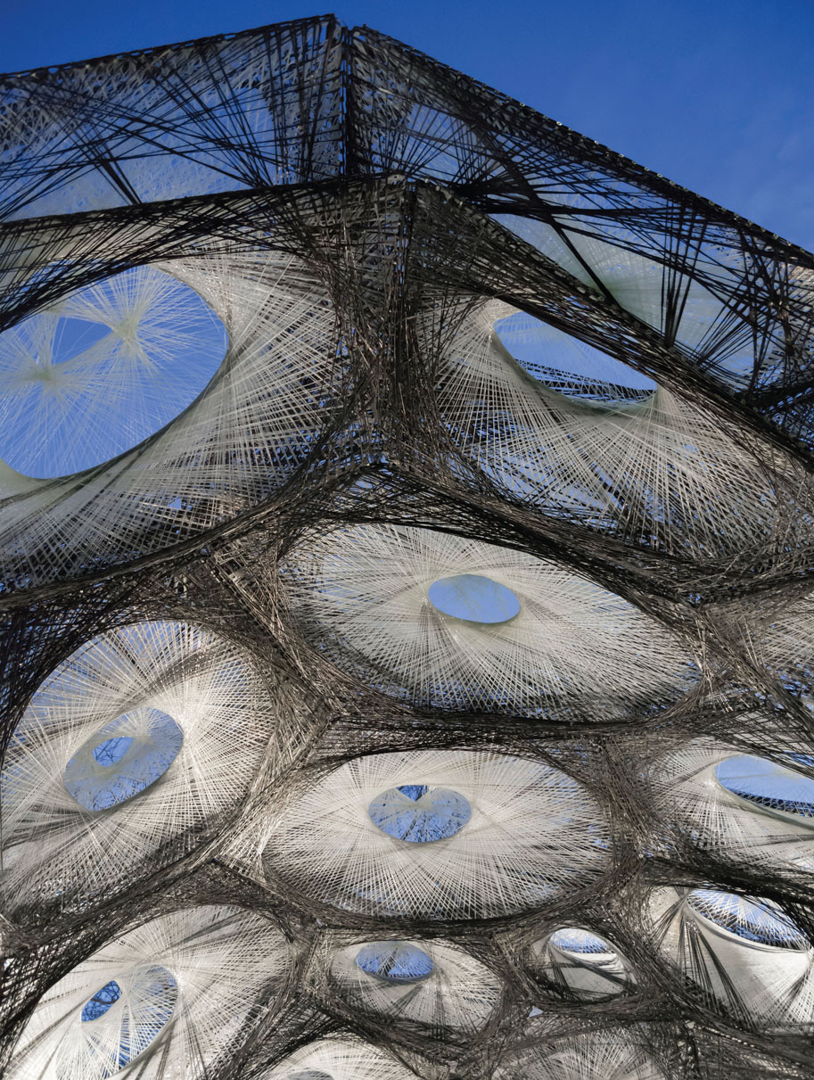 92. The ICD/ITKE Research Pavilion at the University of Stuttgart, made from robotically woven fibres based on a detailed understanding of the morphology of beetle shells