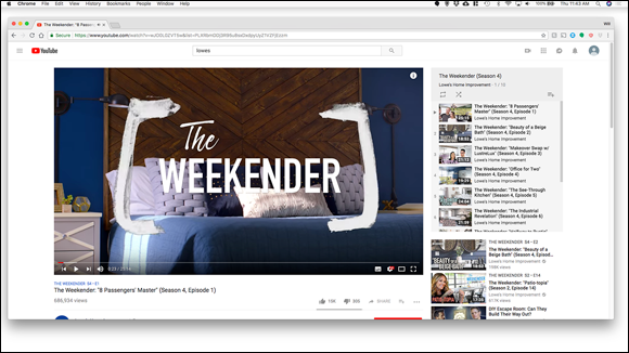 Screenshot displaying the video of a seasonal show, delivering inspiration for easy weekend projects.