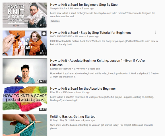 Illustration of the YouTube page displaying a series of videos with a few lines of description that helps to encourage people to choose a particular video that is compelling and accurate.