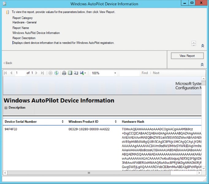 The figure shows a screenshot illustrating how export the device information from SCCM and get a resultant CSV file.