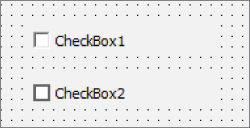 Screenshot displaying a flat check box (bottom) rather than the traditional sunken check box  using the SpecialEffect property.