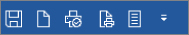 Image depicting a list of minimalist mini-icons on the Office ribbon quick access toolbar.