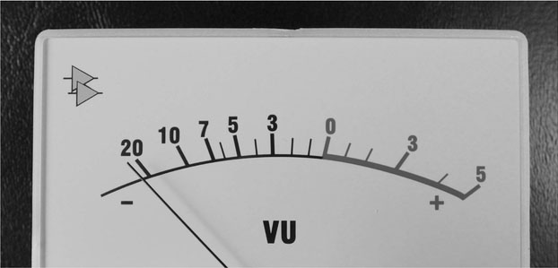 Figure 9.1 VU (volume unit) meter. Image courtesy of API (Automated Processes, Inc.).