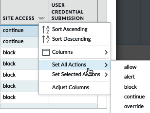 Figure 3.10 – Set All Actions in URL Filtering Profile
