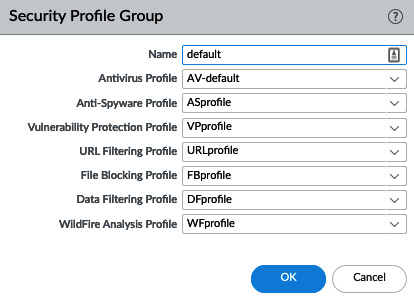 Figure 3.22 – The default security profile group
