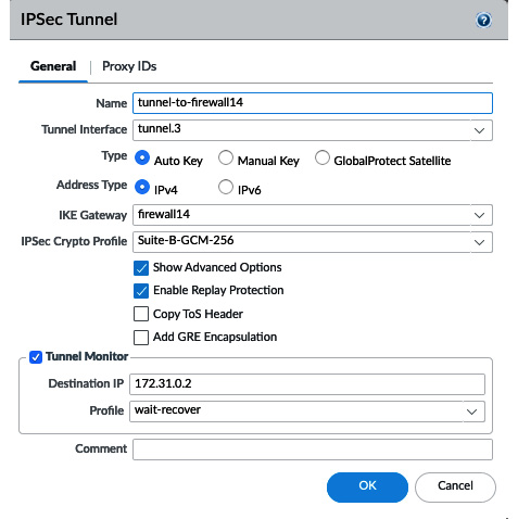 Figure 10.7 – IPSec tunnel configuration
