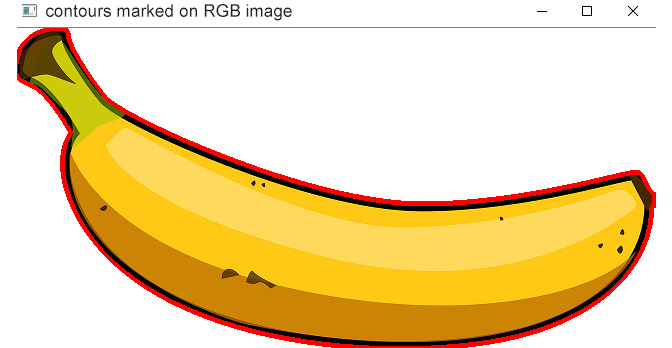 Figure 4.54: Detected contour in red
