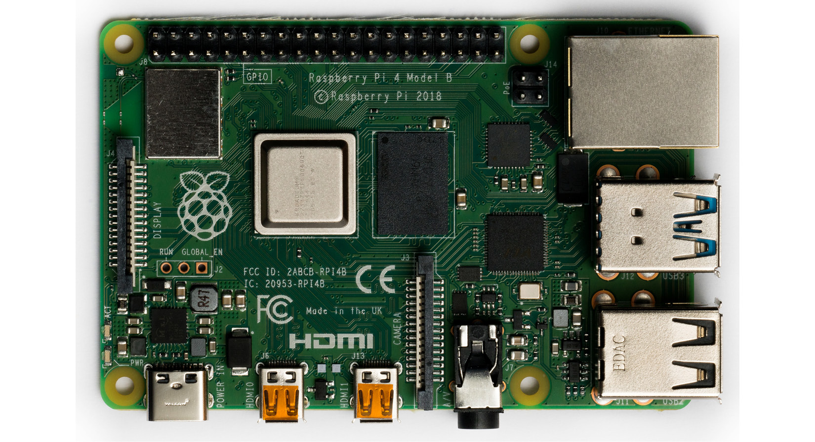 Figure 7: The top view of Raspberry Pi 4B
