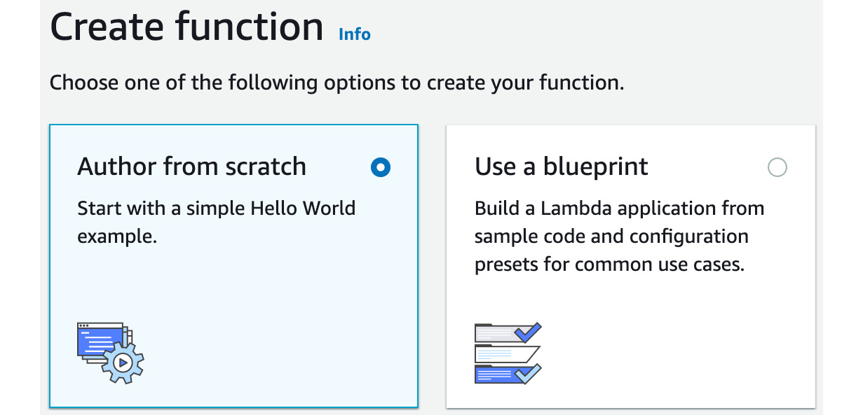 Figure 2.23: AWS Lambda—Creating a function with the Author from scratch option
