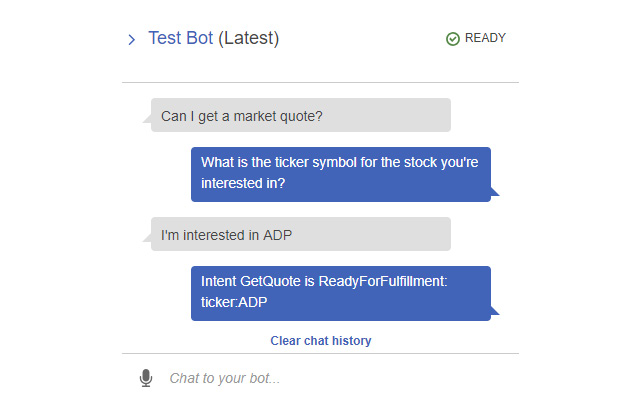 Figure 4.21: Test bot screen
