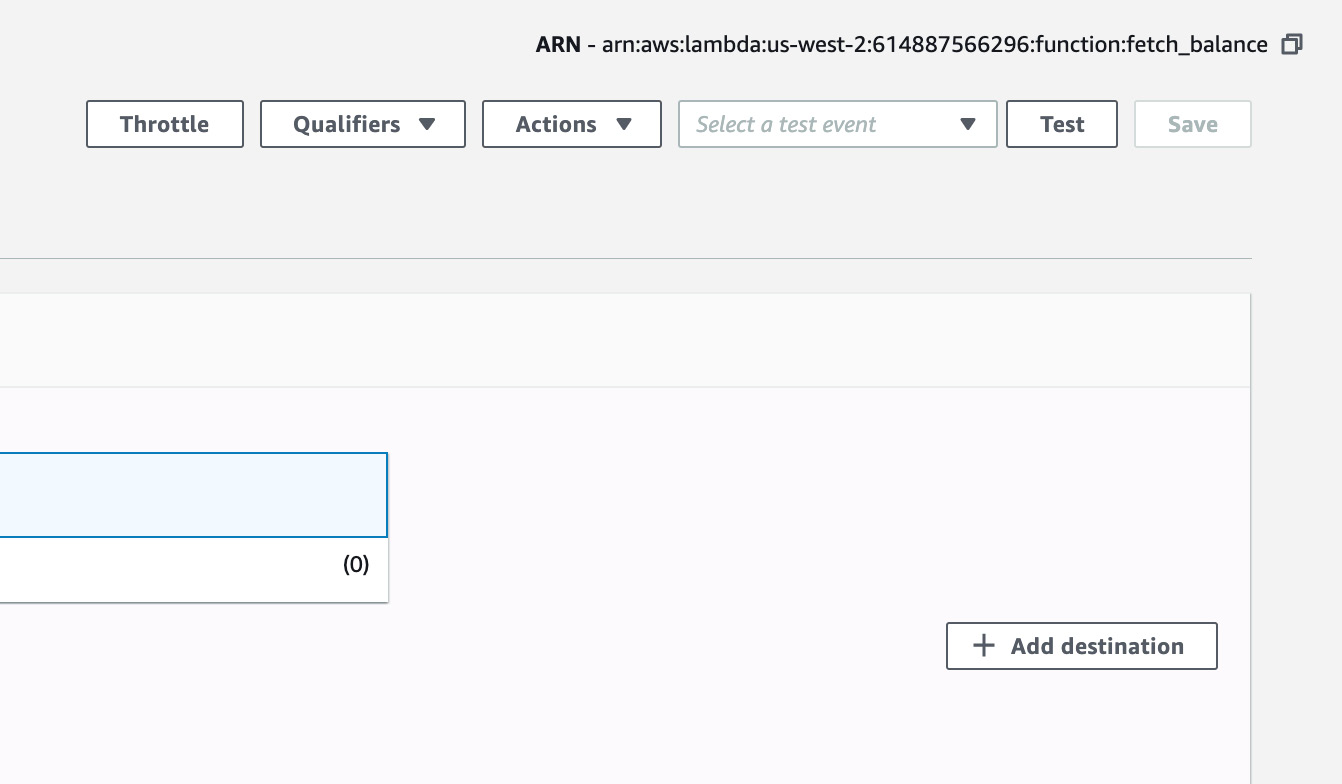 Figure 5.54: Test Button for testing Lambda function
