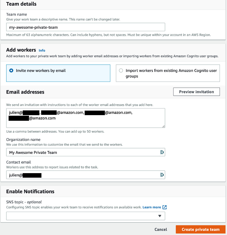 Figure 2.2 – Setting up a private workforce
