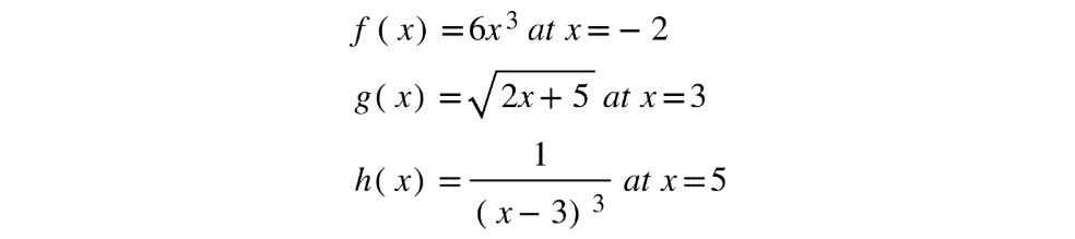 Figure 10.5: Function definitions at given x values
