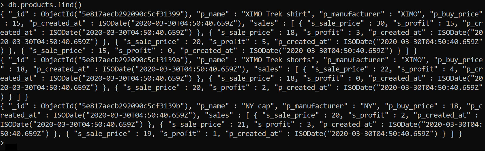 Figure 5.46: Products collection
