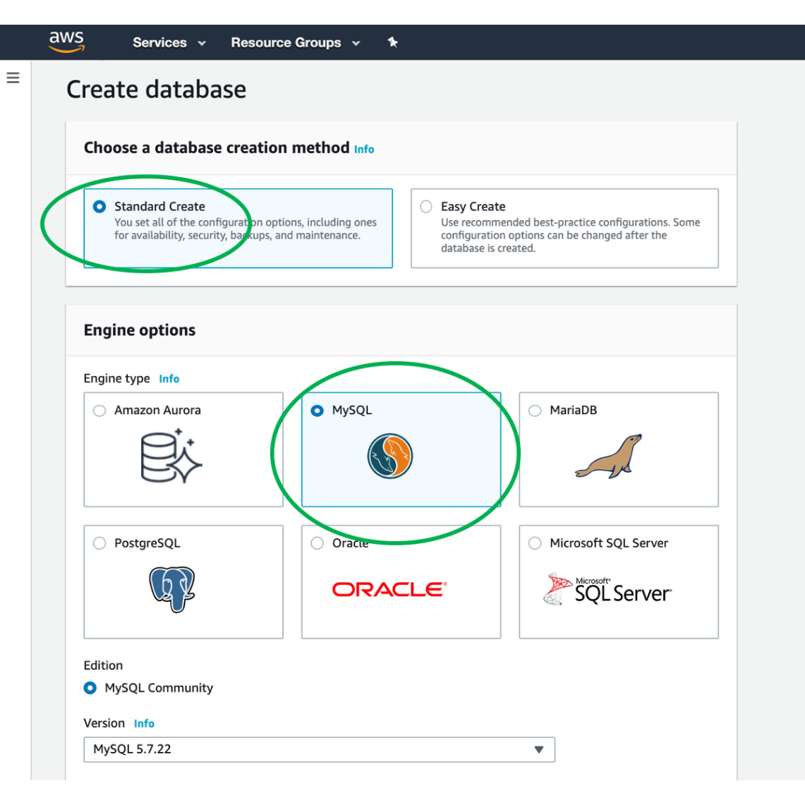 Figure 10.12: Creating a MySQL engine
